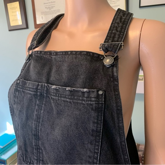 Bershka Distressed Denim Overall Shorts Medium - Picture 4 of 5